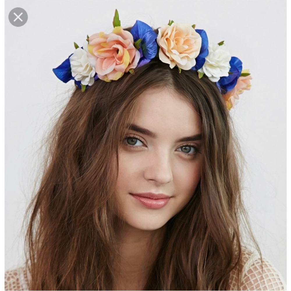 Flower head crown floral headband festival floral rose head crown hair cute boho